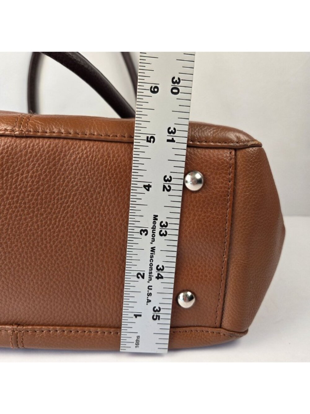 Tignanello Pebbled Leather Shoulder Bag 2 tone Brown - Picture 6 of 15